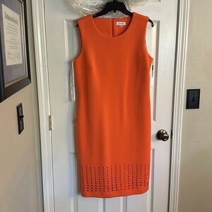 NWT-Calvin Klein dress, orange, sz 14.